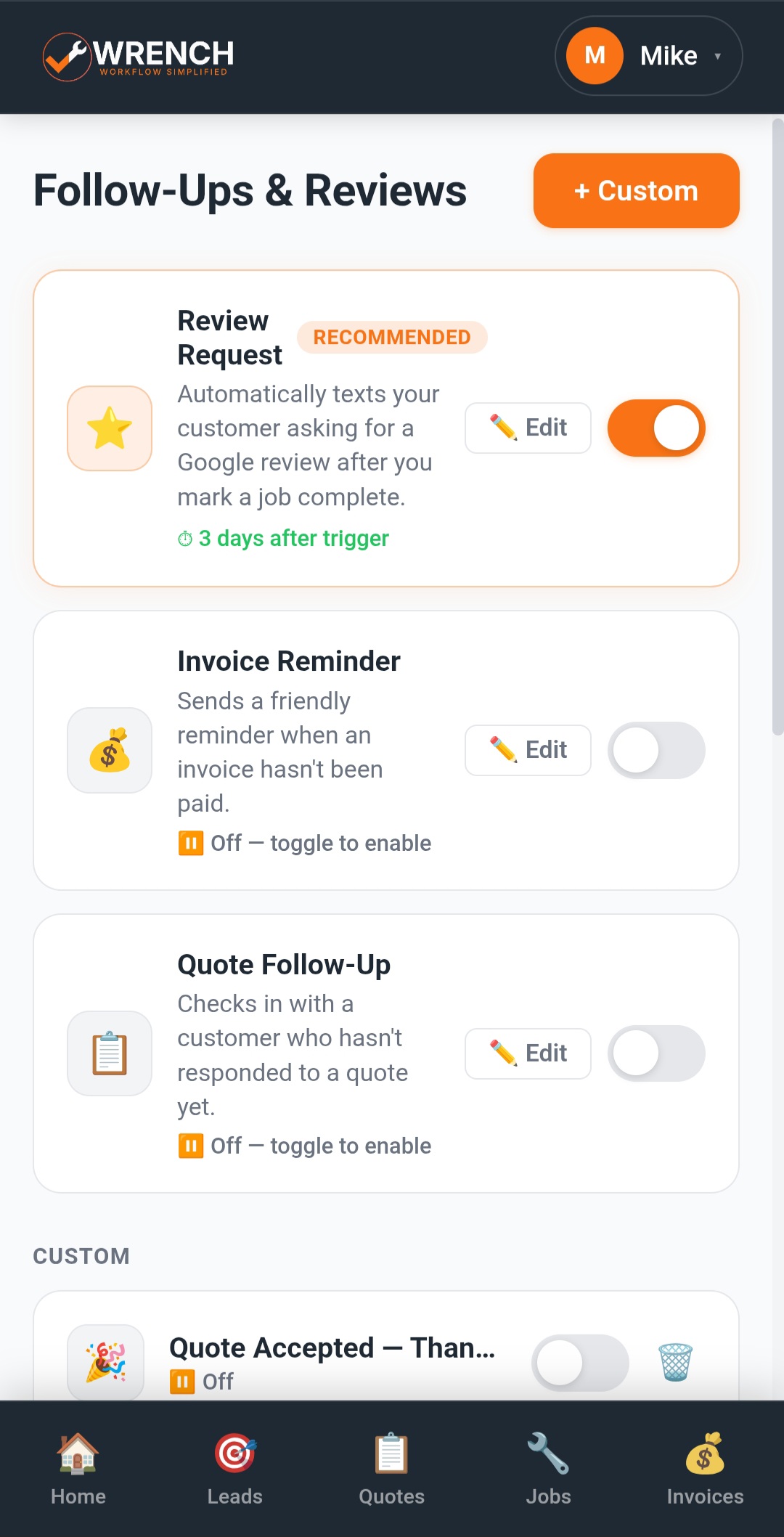 Wrench Follow-Ups